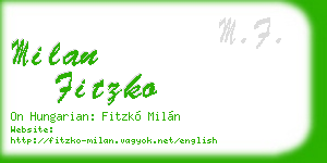 milan fitzko business card